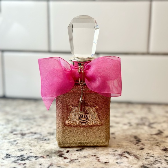 Juicy Couture Glitter Perfume Bottle with Pink Bow | EMPTY BOTTLE - Picture 1 of 4